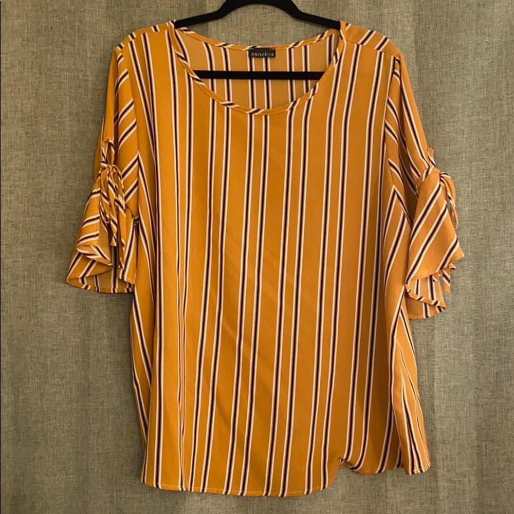 Yellow striped blouse